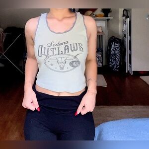 Sedona Outlaws Cropped Green Tank